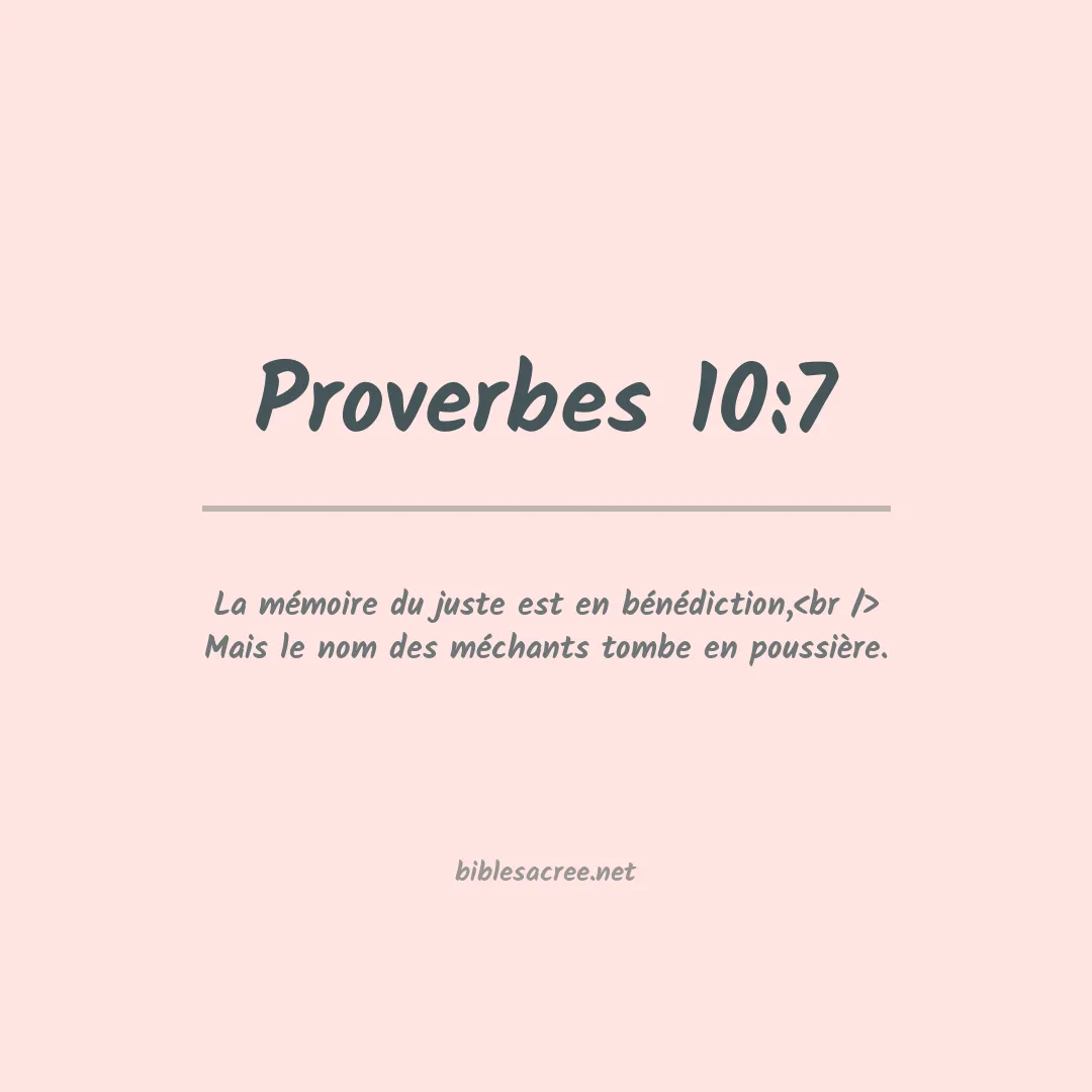 Proverbes - 10:7