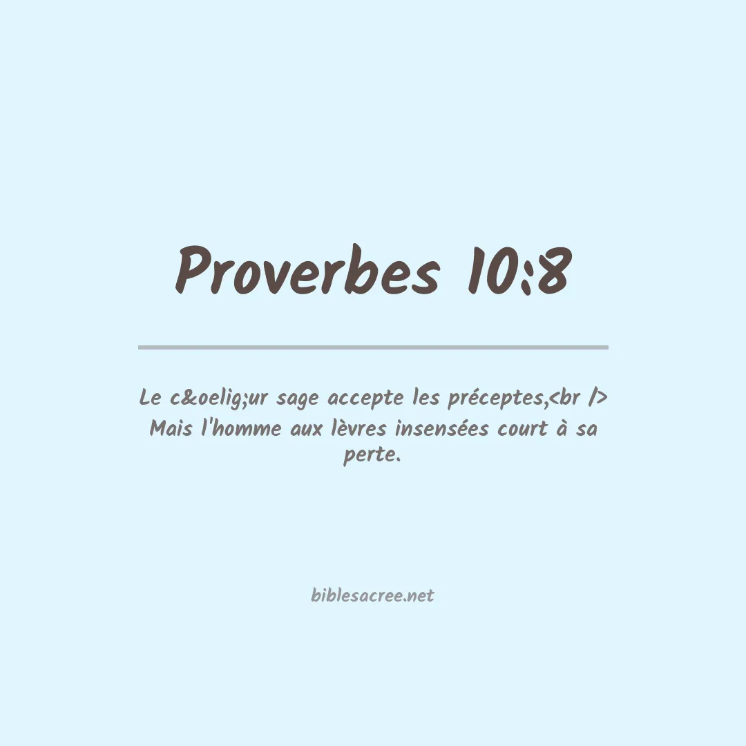 Proverbes - 10:8