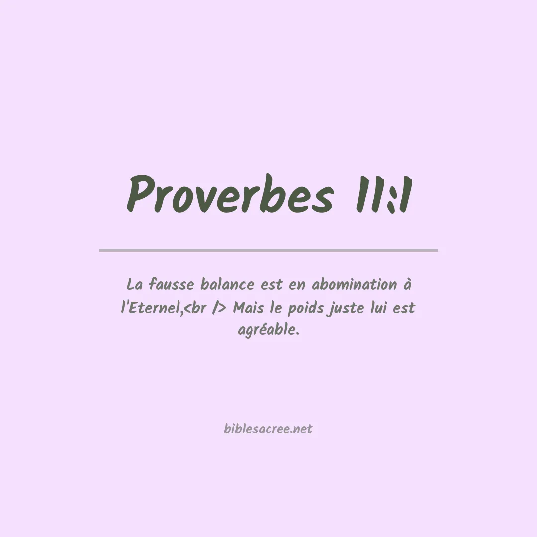 Proverbes - 11:1