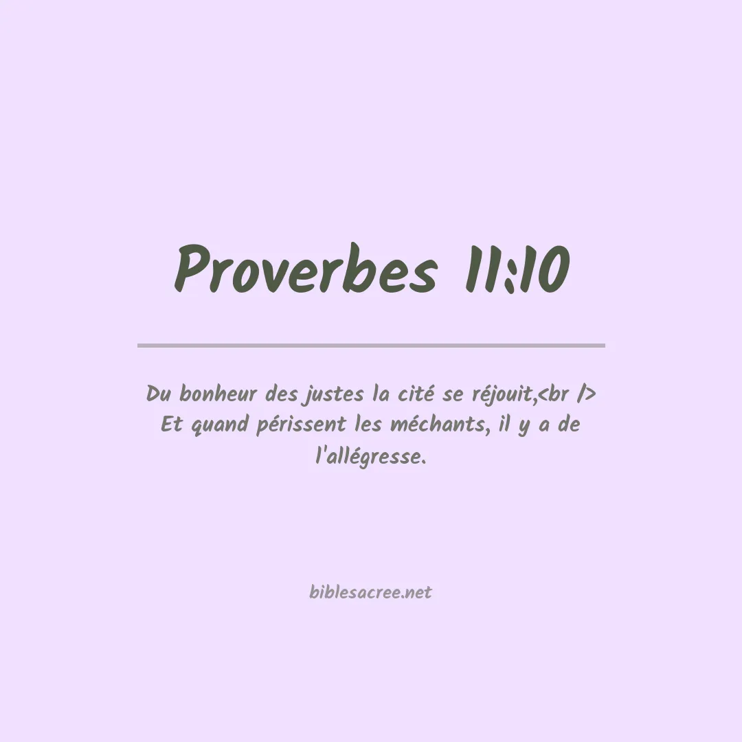 Proverbes - 11:10