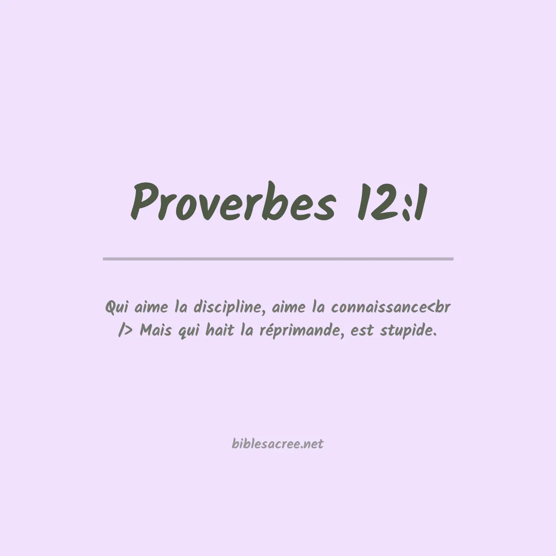 Proverbes - 12:1
