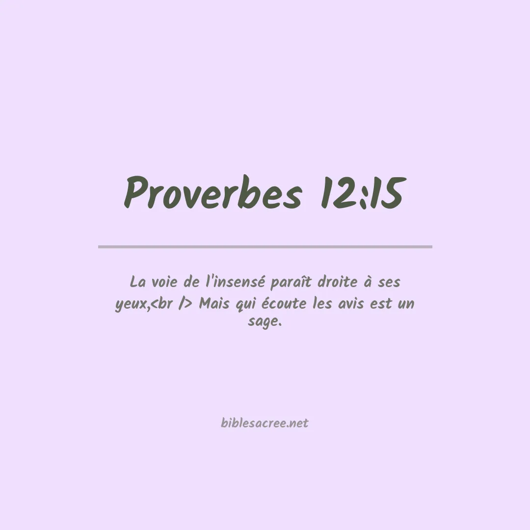 Proverbes - 12:15