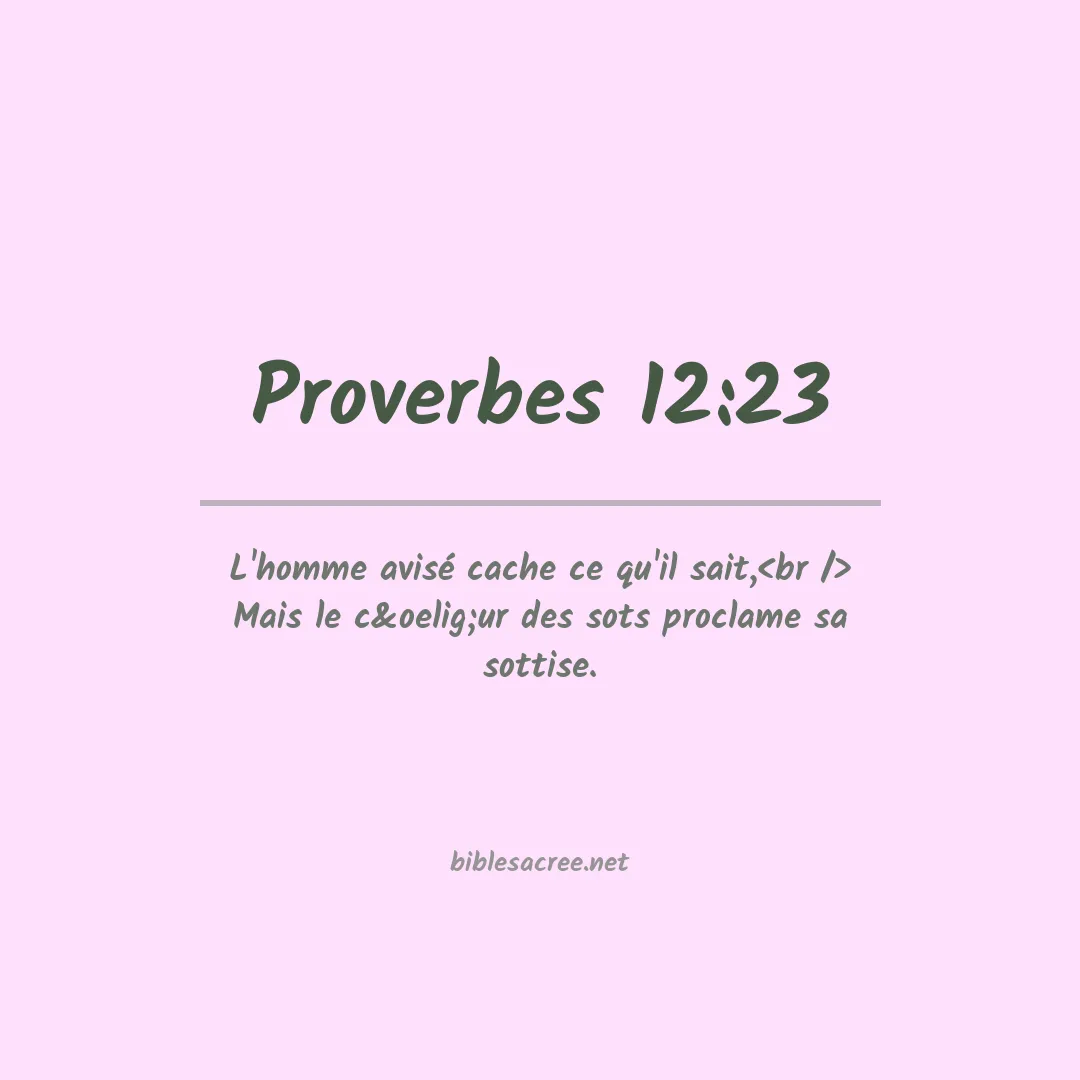 Proverbes - 12:23