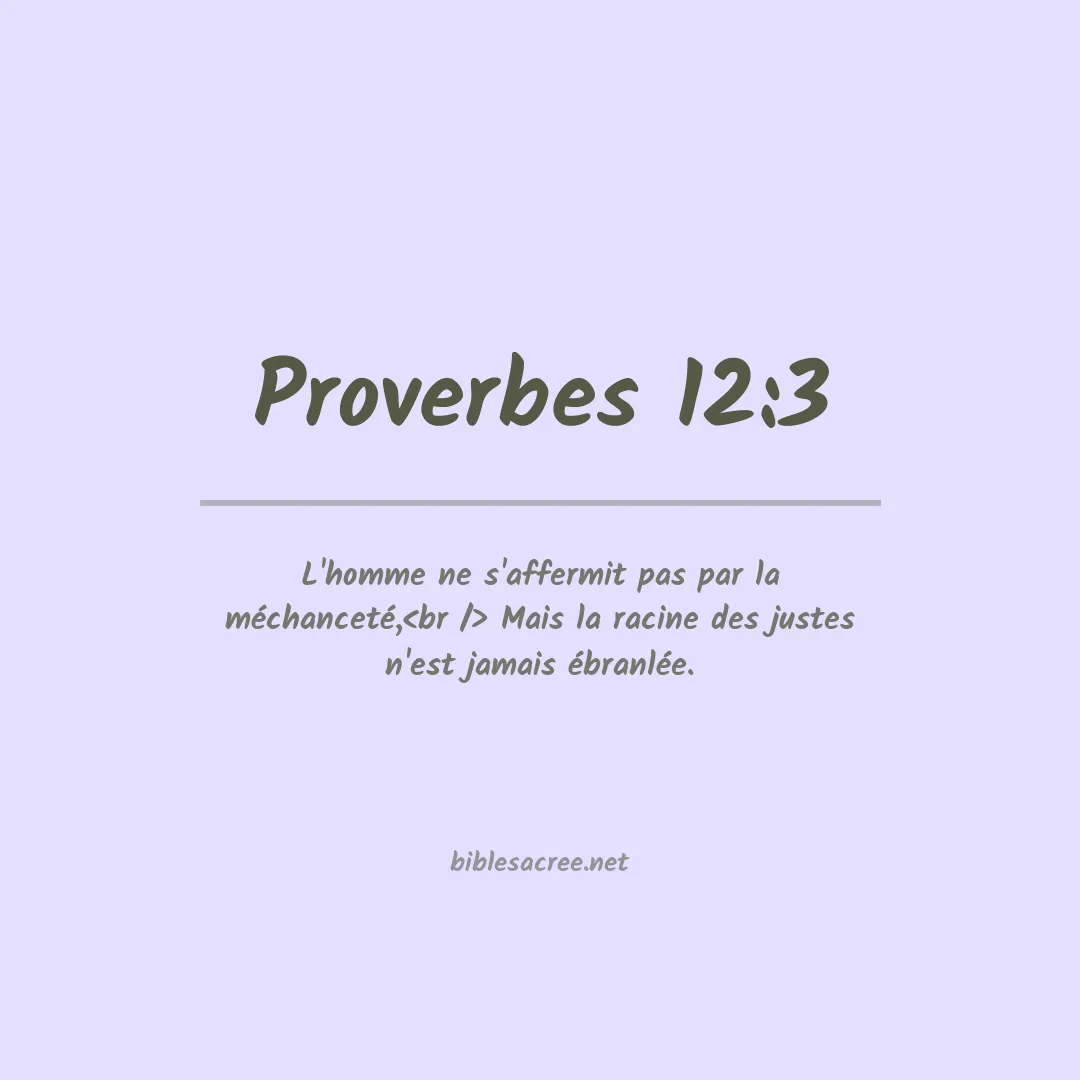 Proverbes - 12:3
