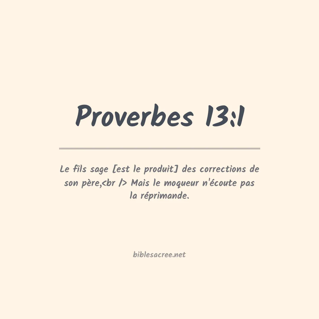 Proverbes - 13:1