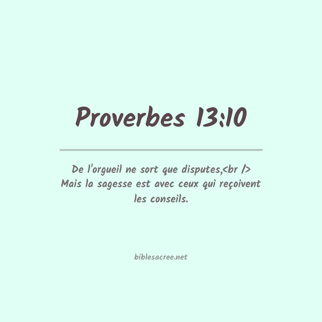 Proverbes - 13:10