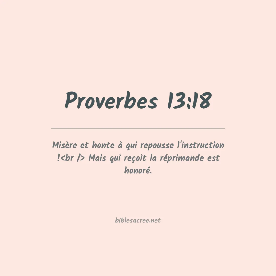 Proverbes - 13:18