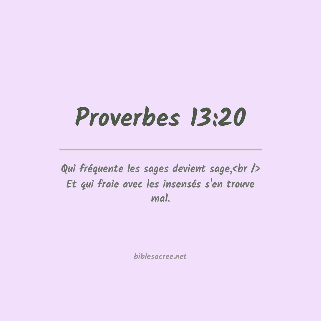 Proverbes - 13:20