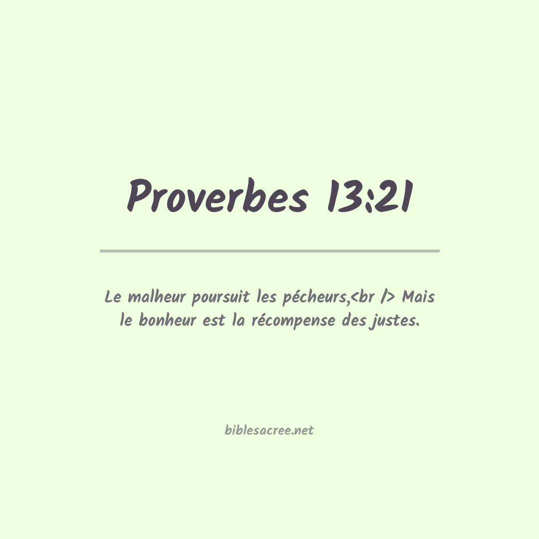 Proverbes - 13:21