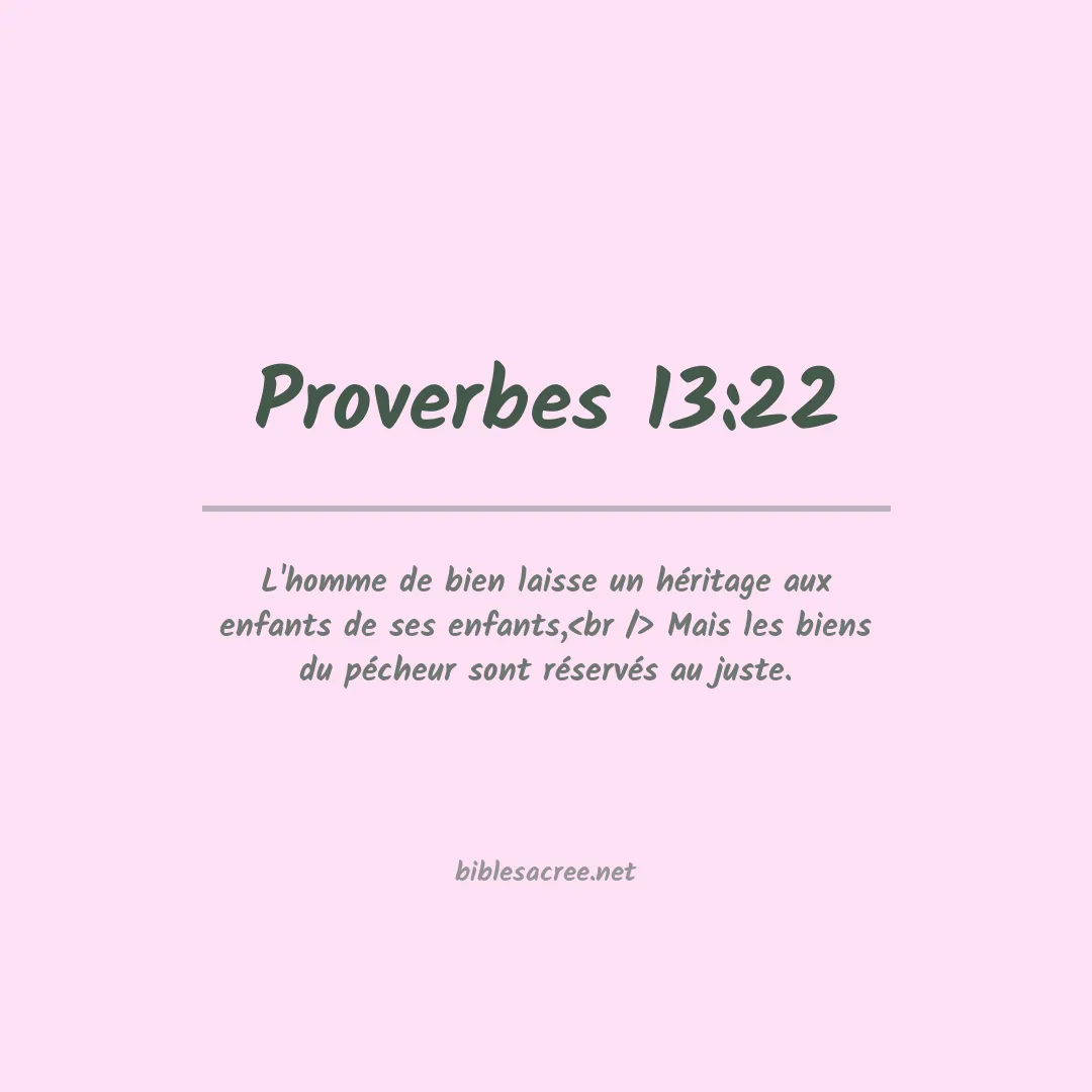 Proverbes - 13:22