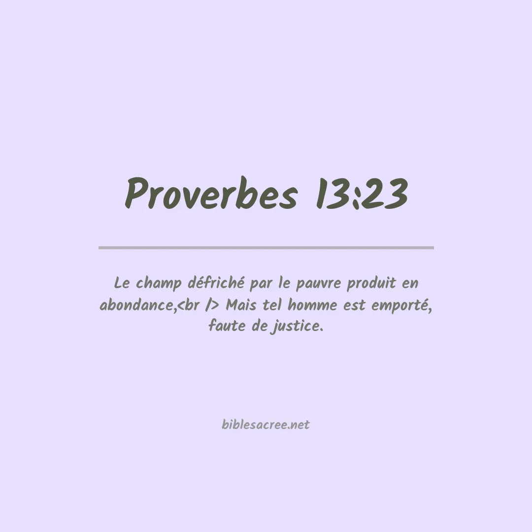 Proverbes - 13:23