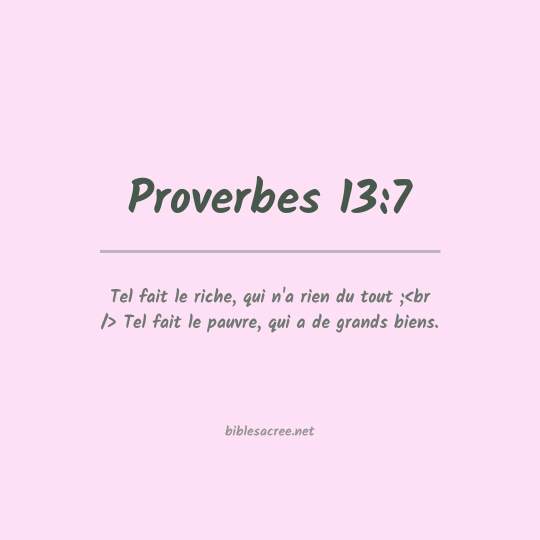 Proverbes - 13:7