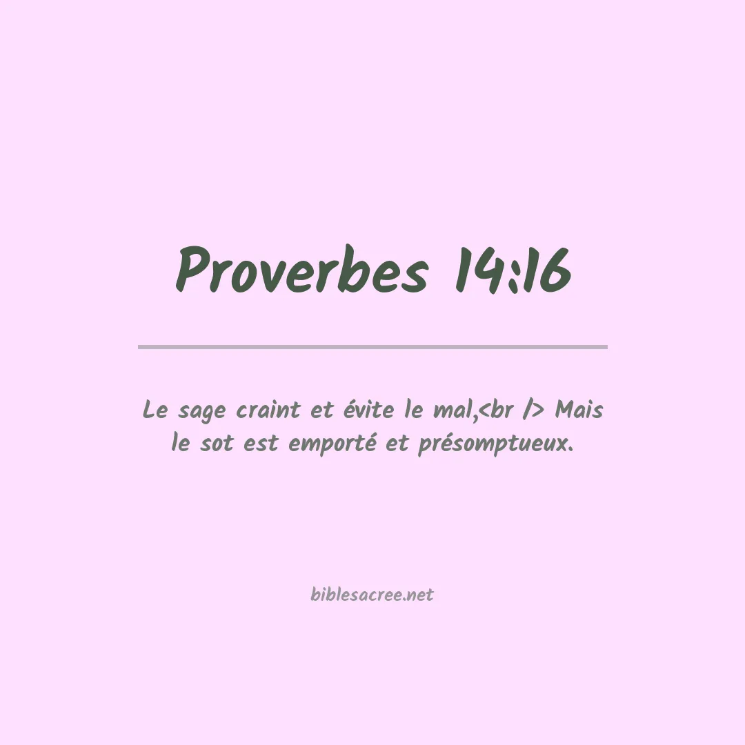 Proverbes - 14:16