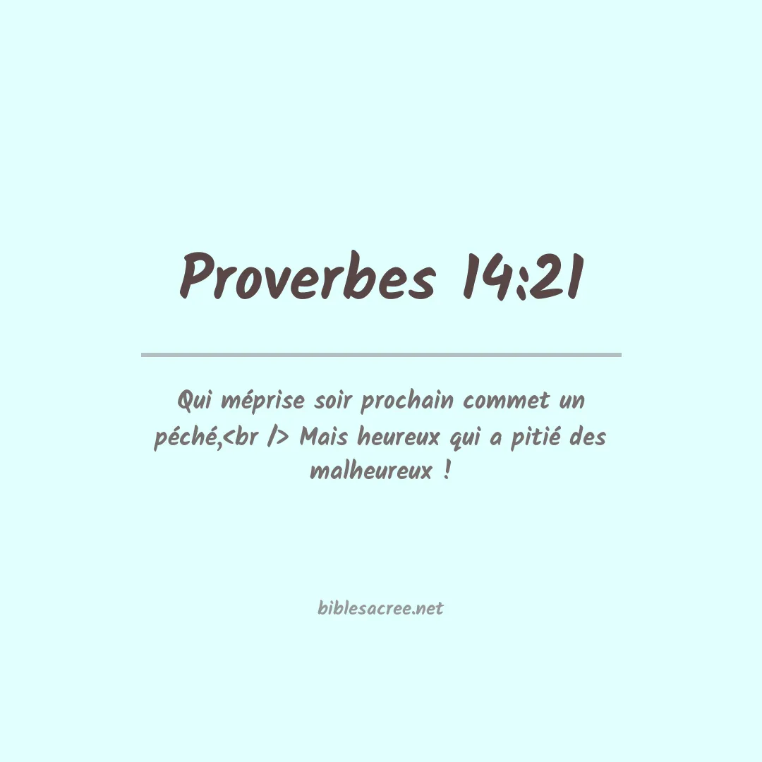Proverbes - 14:21