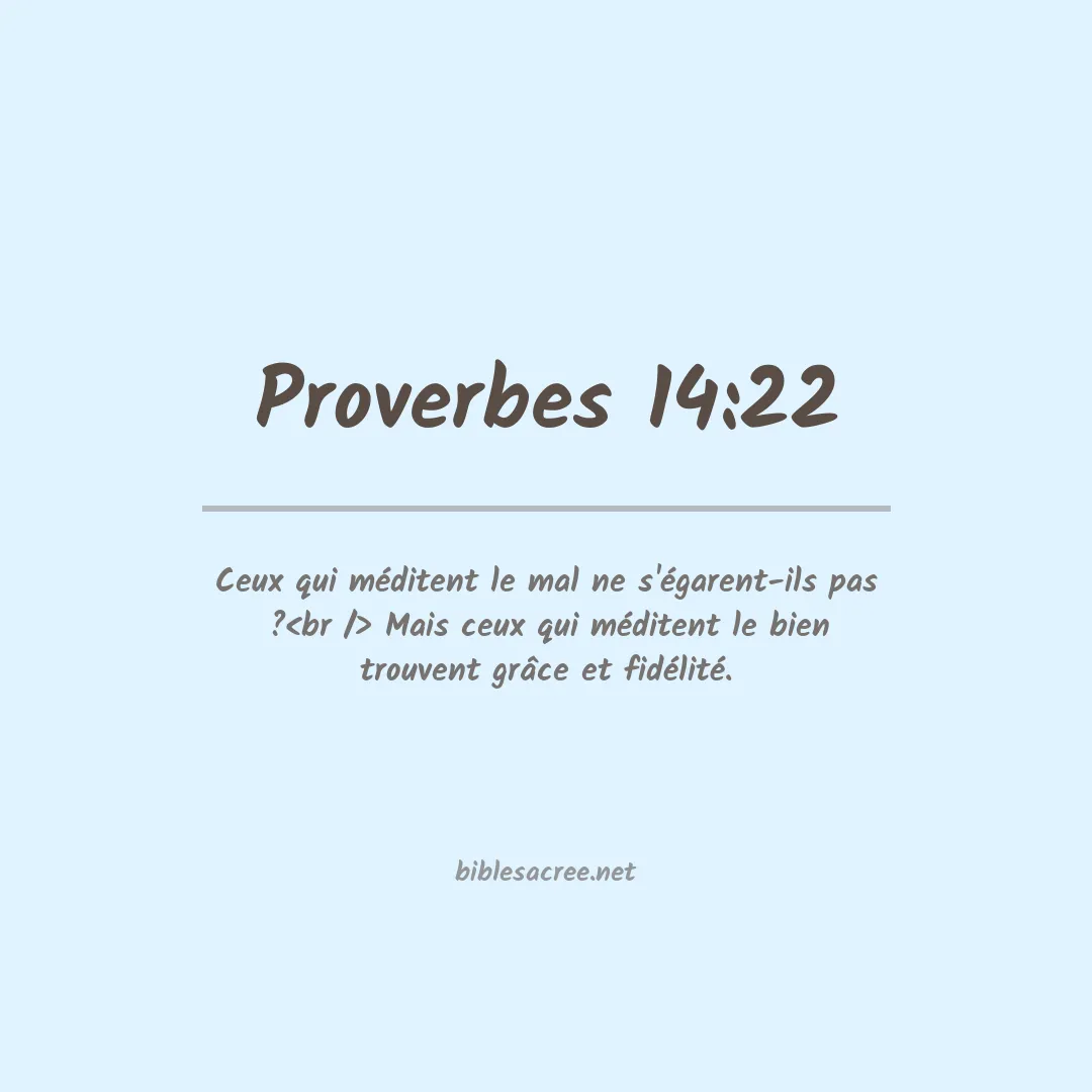 Proverbes - 14:22
