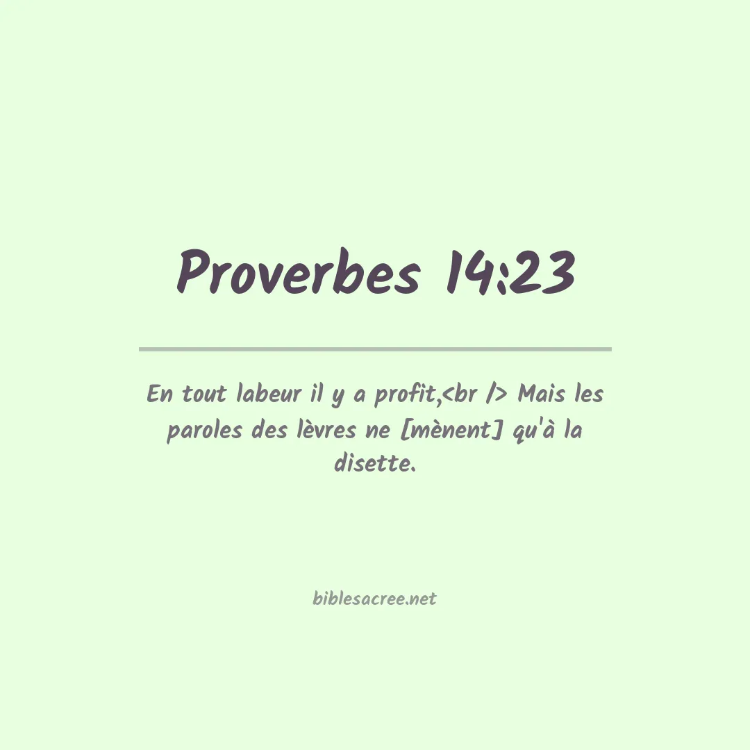 Proverbes - 14:23