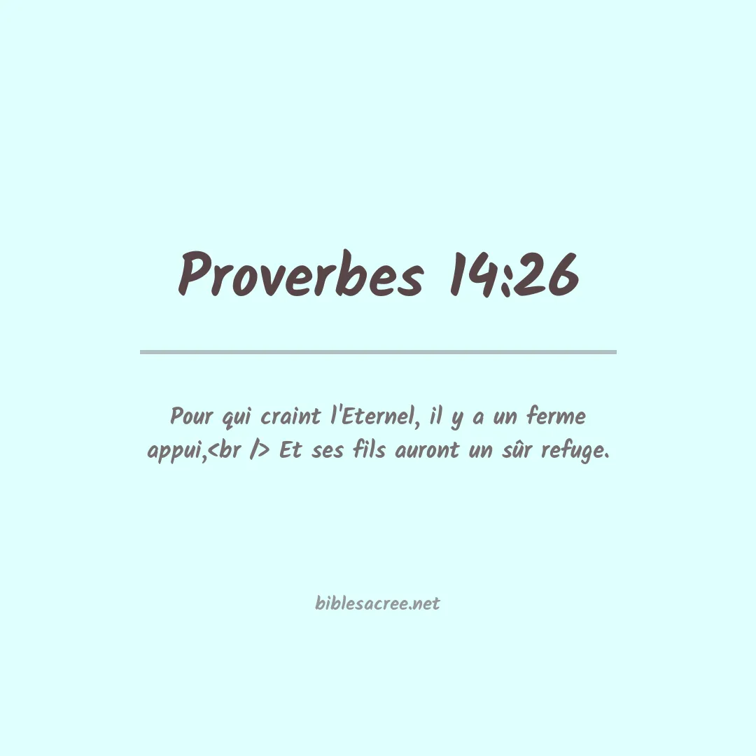 Proverbes - 14:26