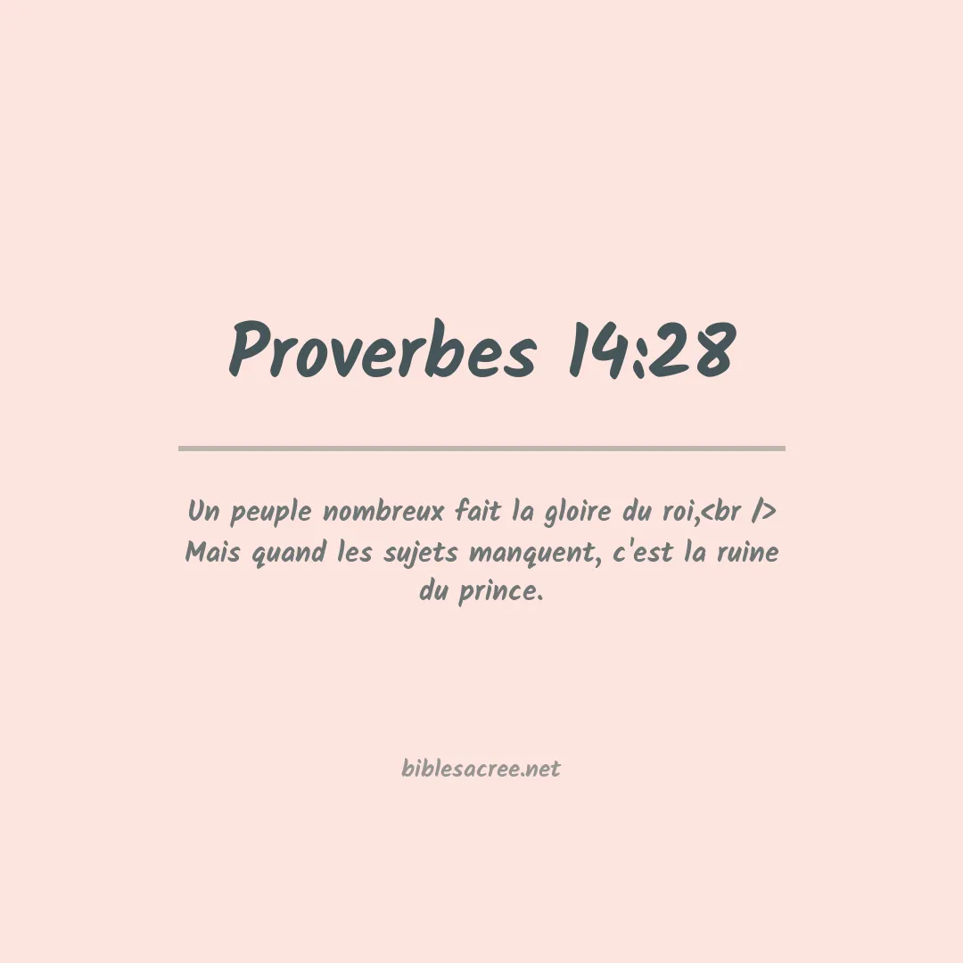Proverbes - 14:28