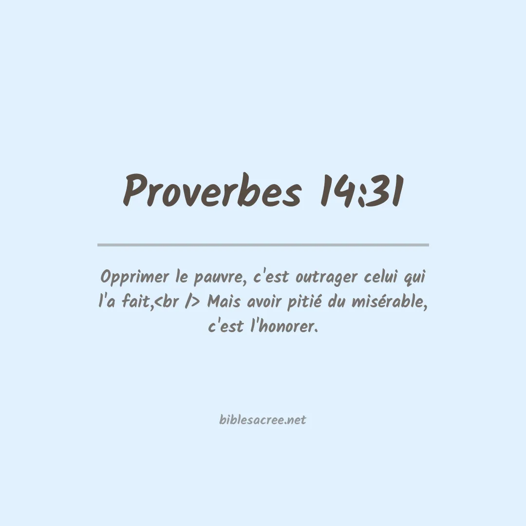 Proverbes - 14:31