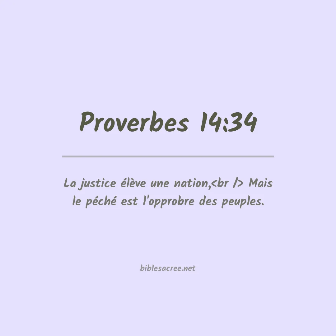 Proverbes - 14:34