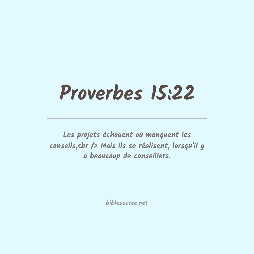 Proverbes - 15:22