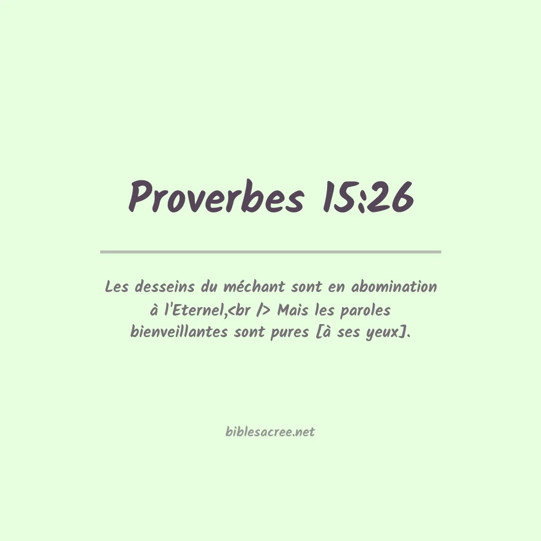 Proverbes - 15:26