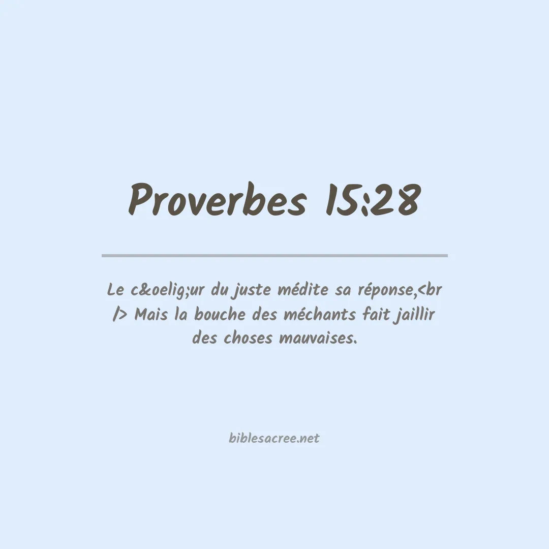 Proverbes - 15:28
