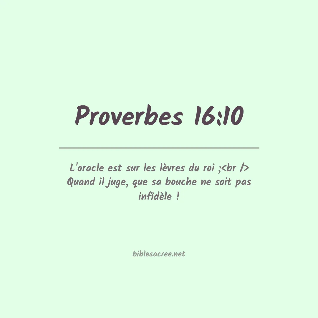 Proverbes - 16:10