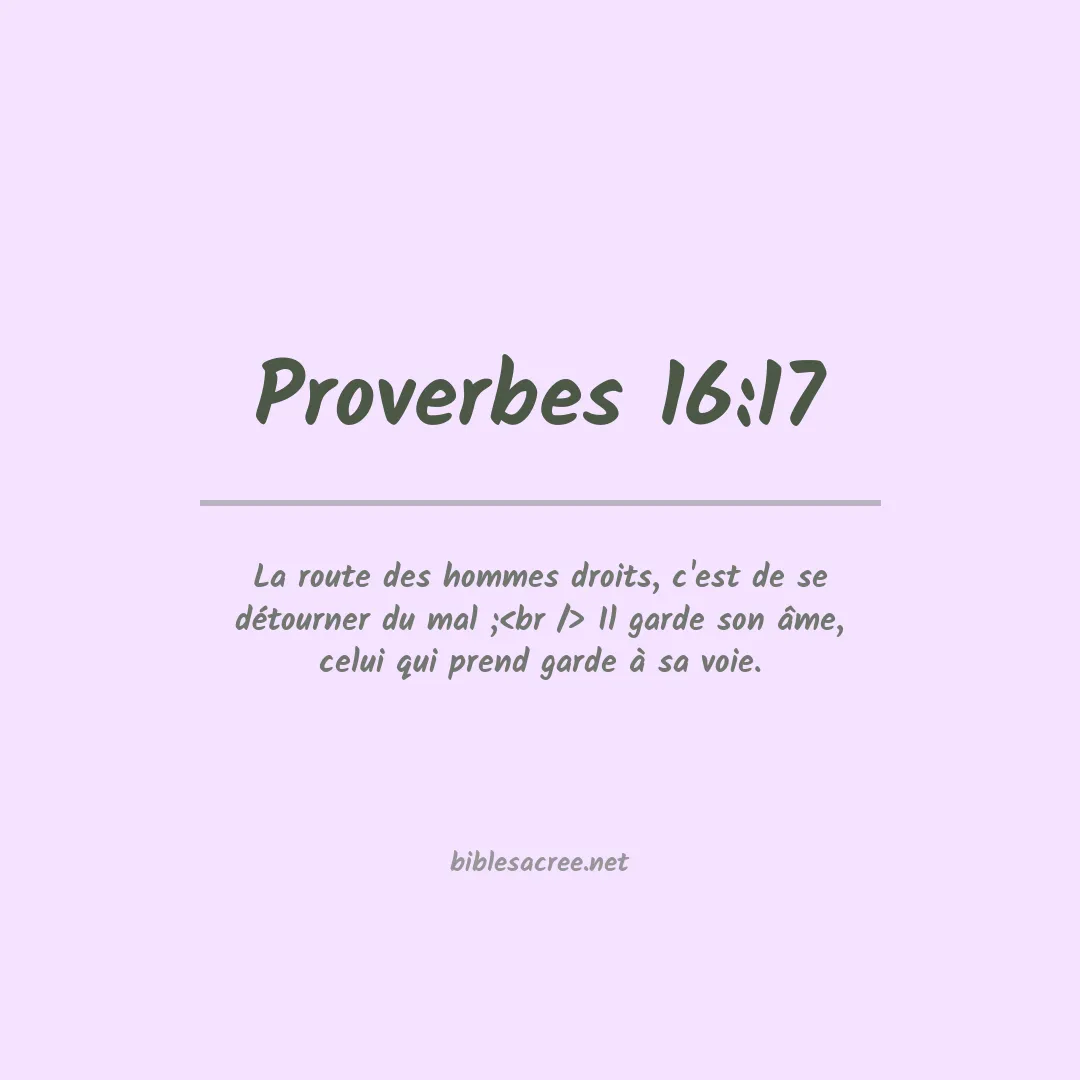 Proverbes - 16:17