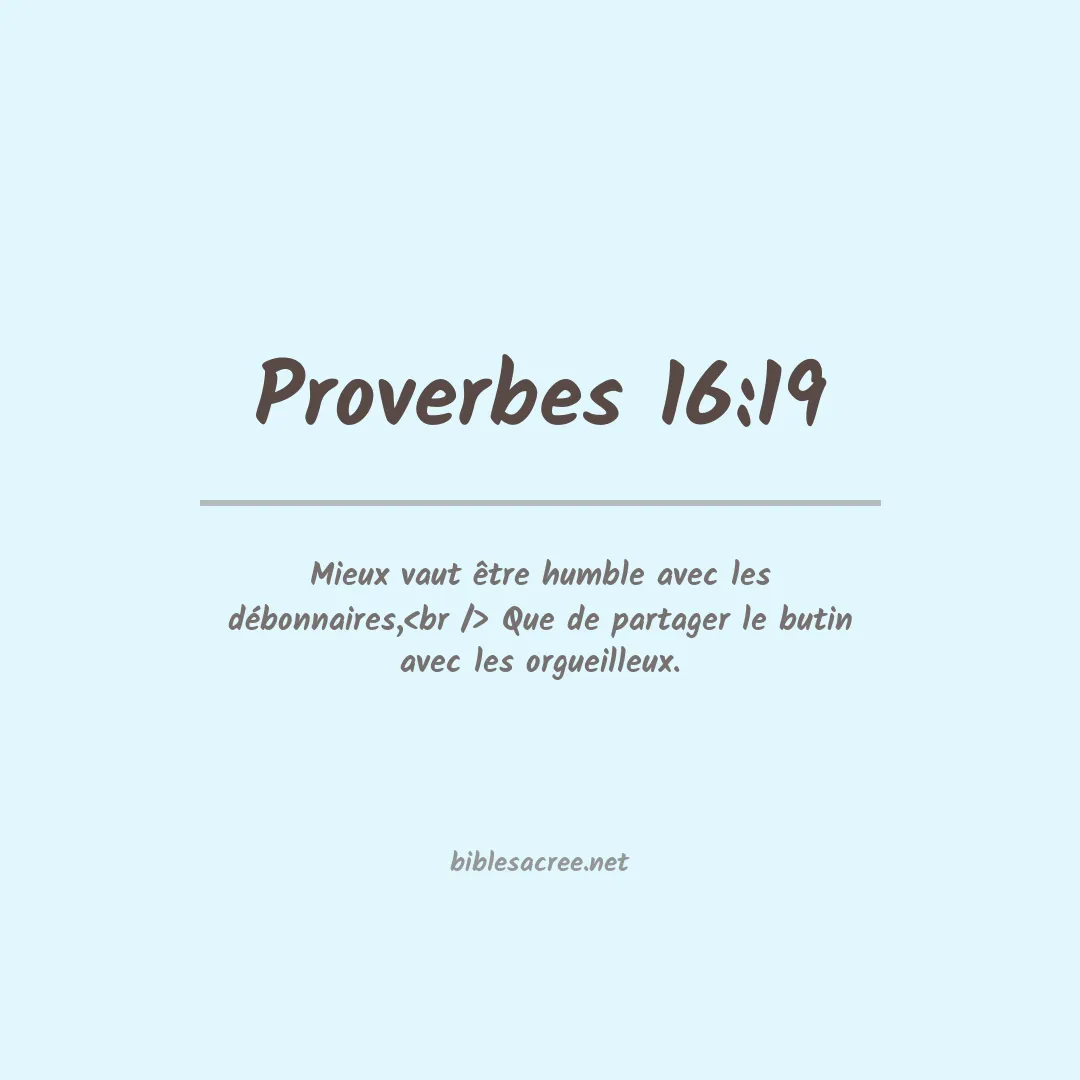 Proverbes - 16:19