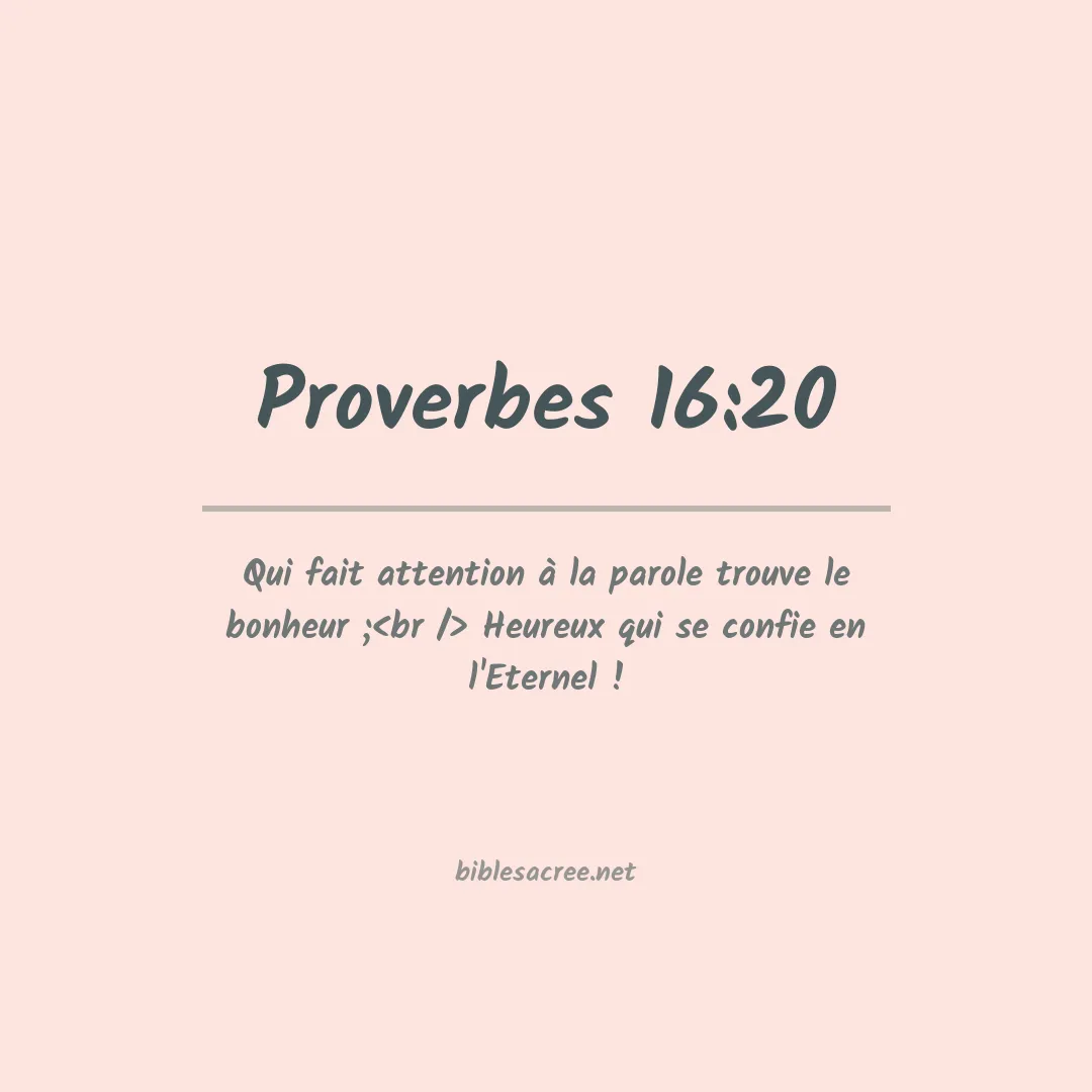 Proverbes - 16:20