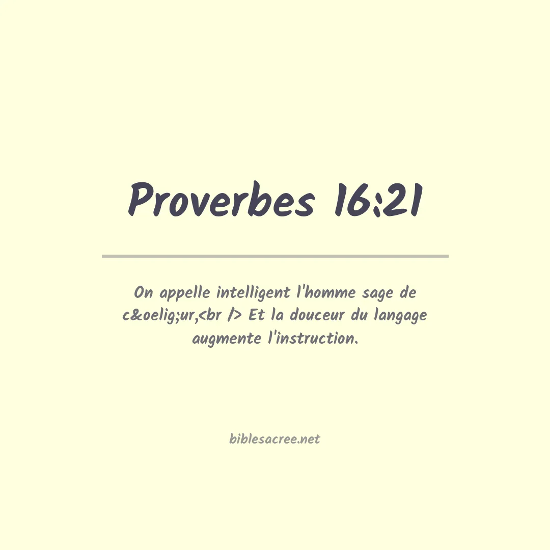 Proverbes - 16:21