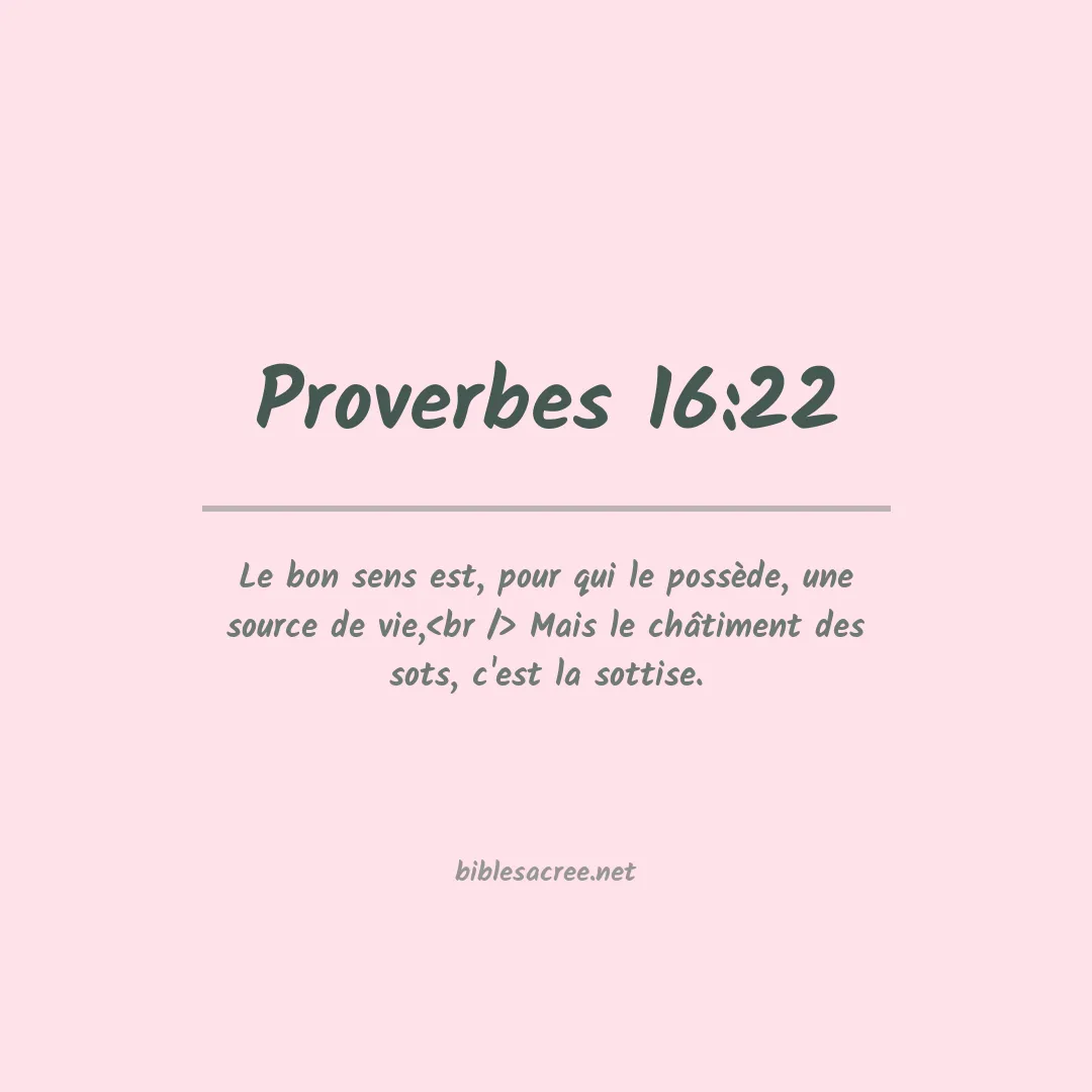 Proverbes - 16:22