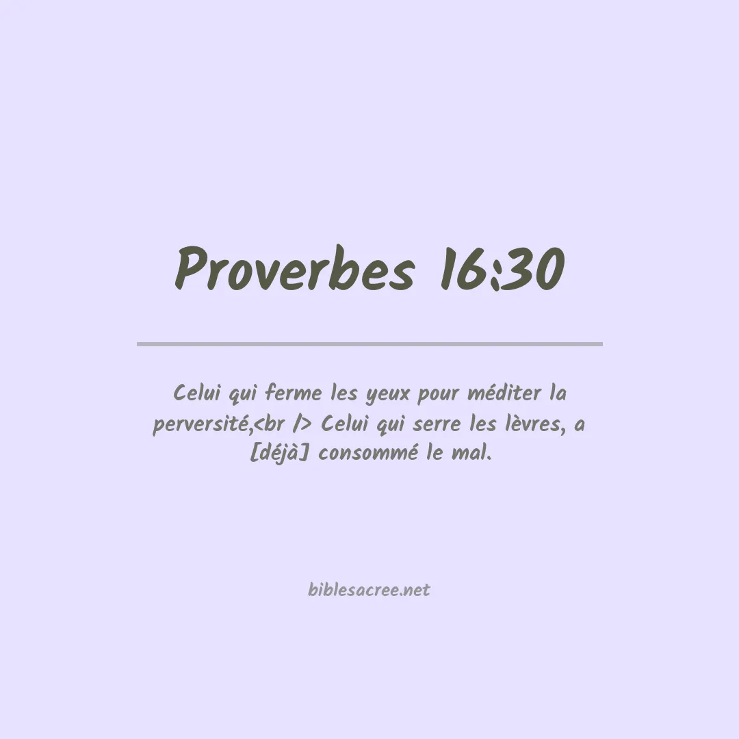 Proverbes - 16:30