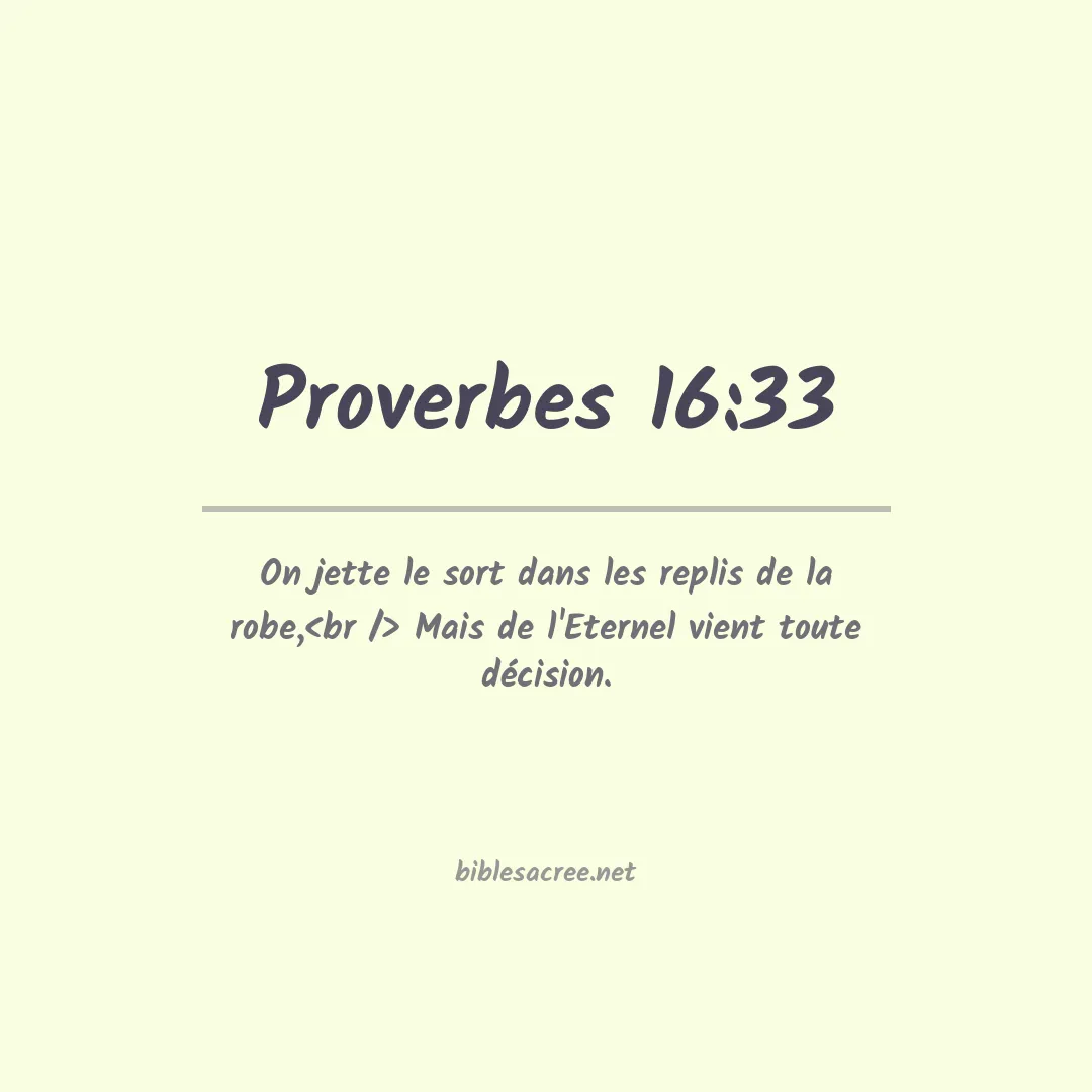Proverbes - 16:33