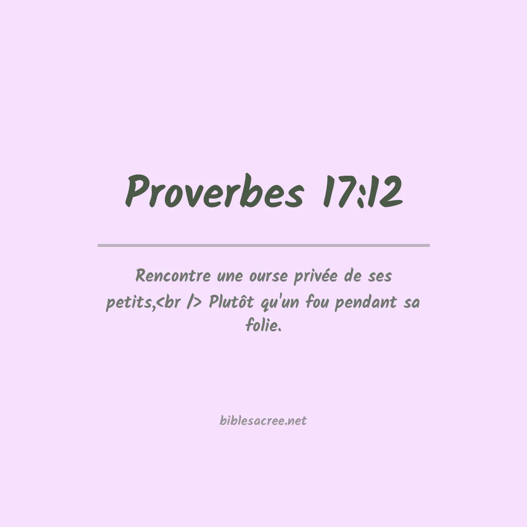 Proverbes - 17:12