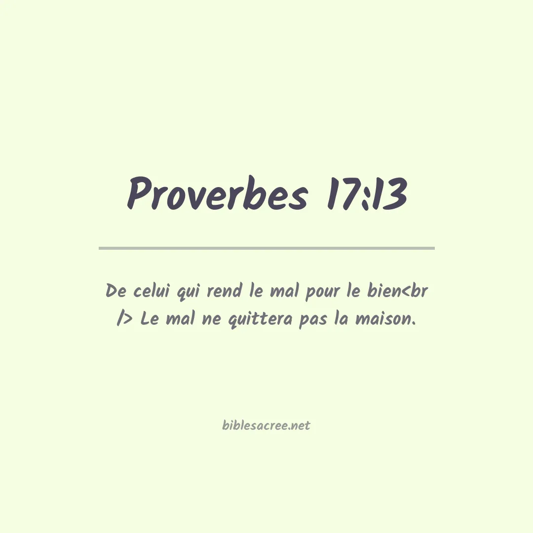 Proverbes - 17:13