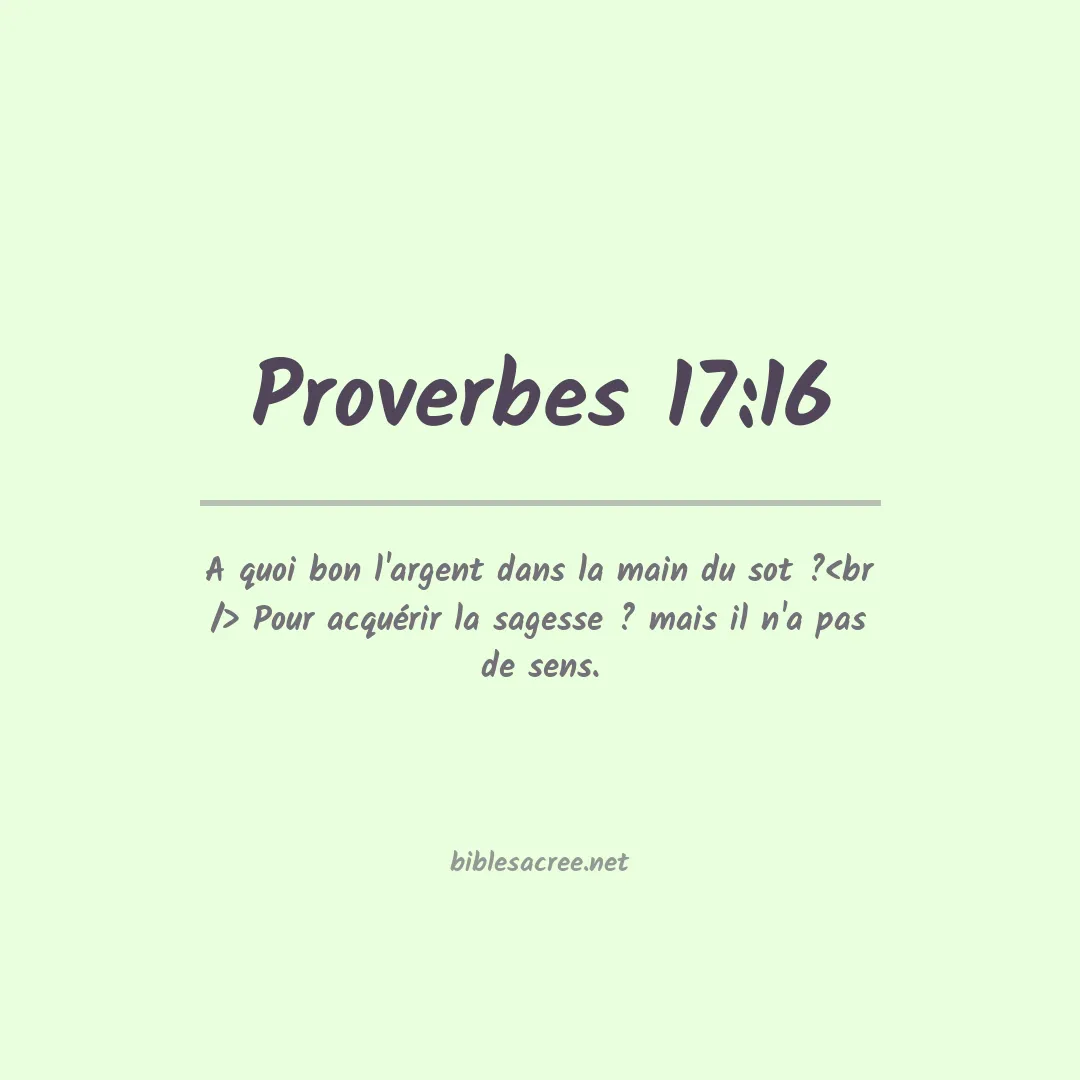 Proverbes - 17:16