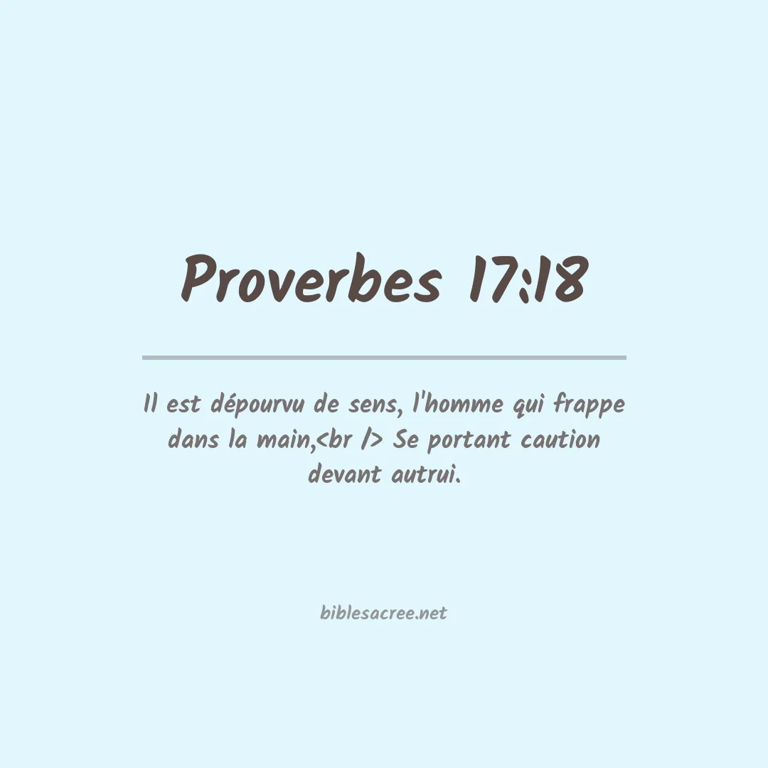 Proverbes - 17:18