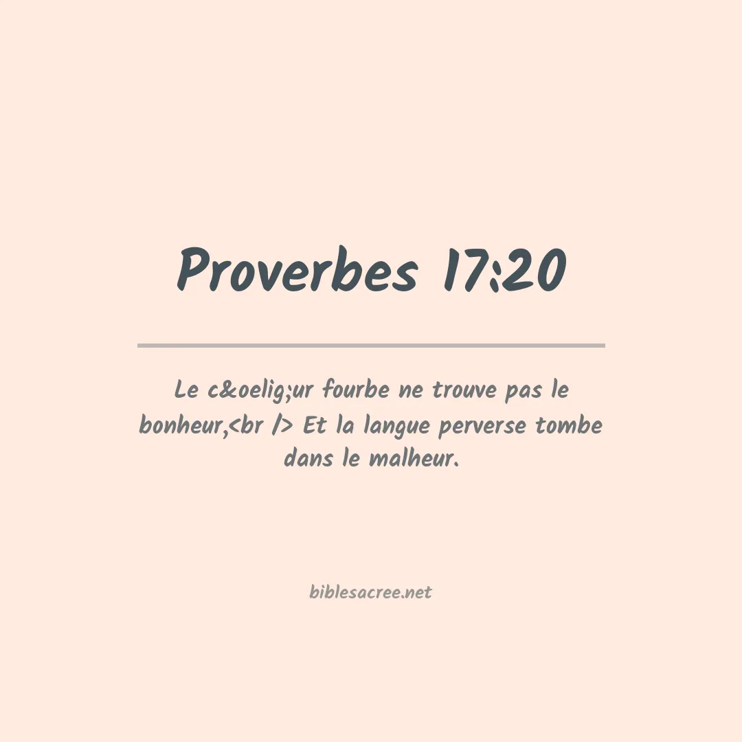 Proverbes - 17:20