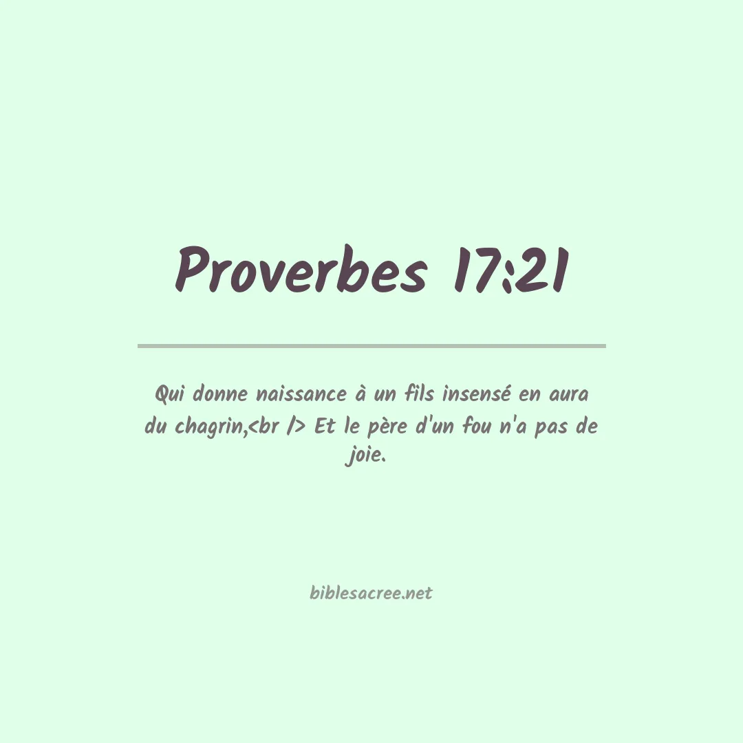 Proverbes - 17:21
