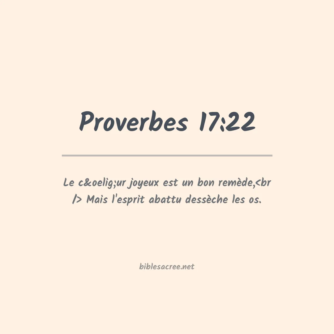Proverbes - 17:22