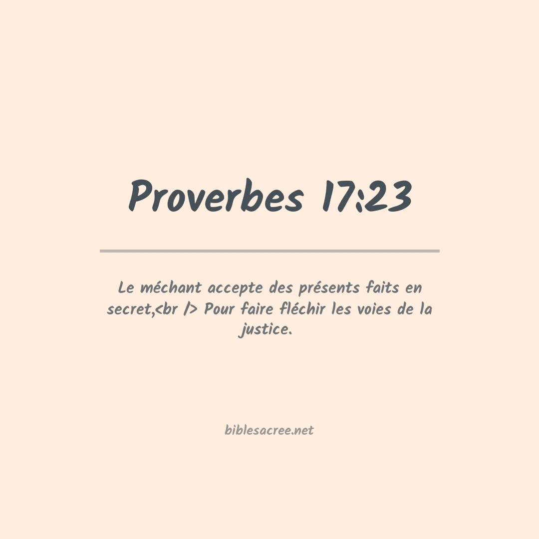 Proverbes - 17:23