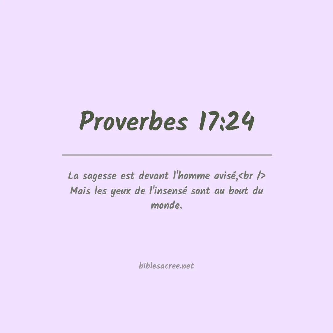 Proverbes - 17:24