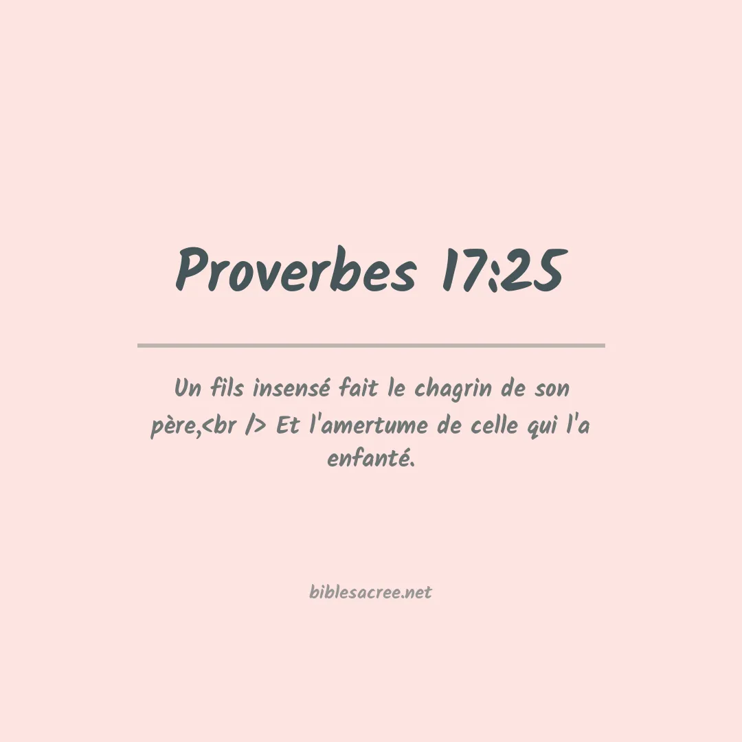 Proverbes - 17:25
