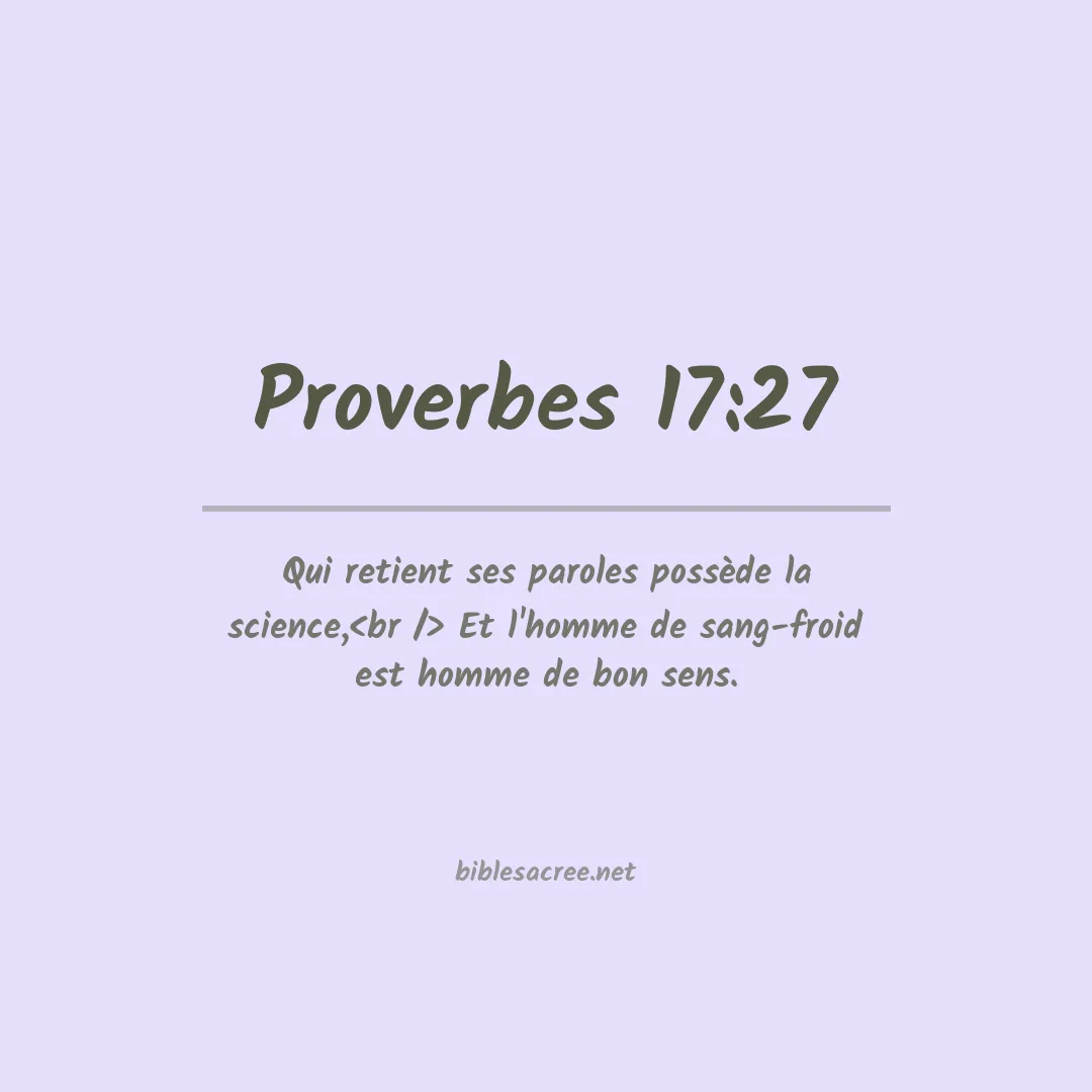 Proverbes - 17:27