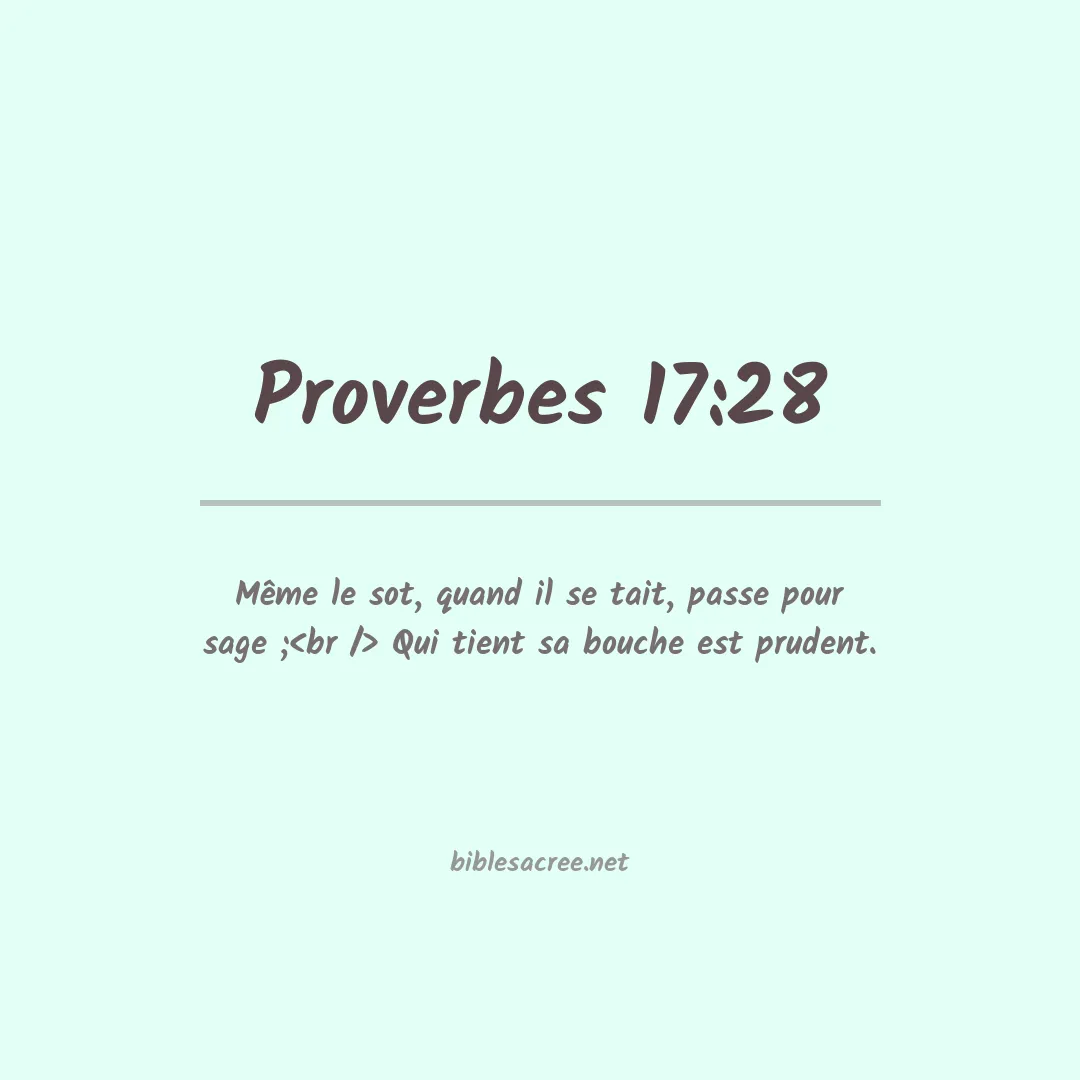 Proverbes - 17:28
