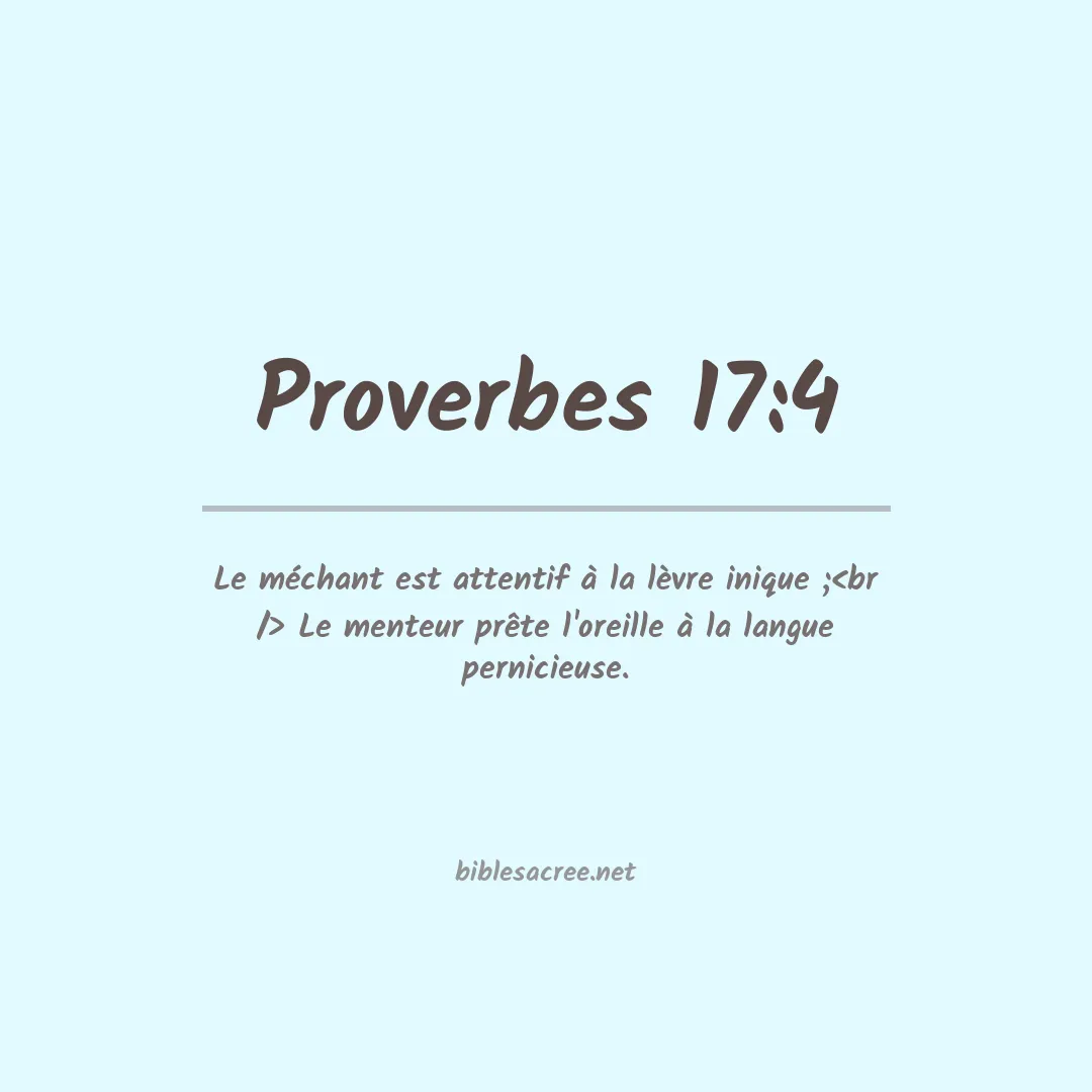 Proverbes - 17:4
