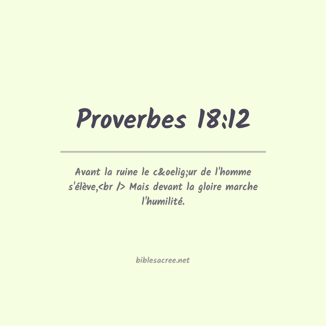 Proverbes - 18:12