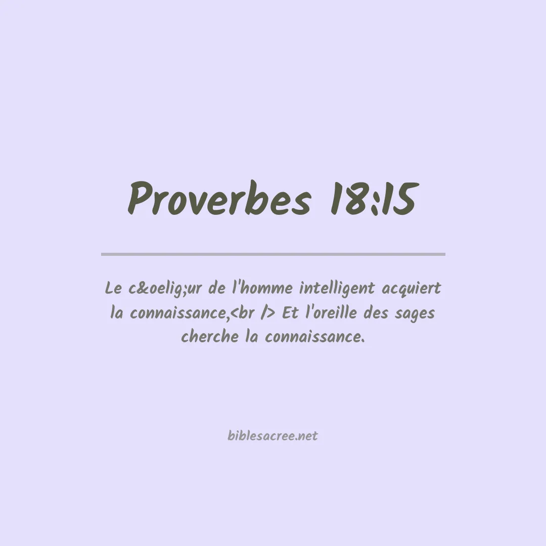 Proverbes - 18:15